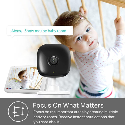 Kasa Smart 2K+ 2-Way KC400 Kasa Indoor Wired Security Camera - Works as a Baby Monitor & Pet Camera, Person/Motion/Baby