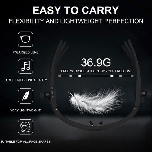 Smart Sport Sunglasses with Wireless Bluetooth 5.0, Unbeatable UV Protection, Perfect for Outdoor Adventures, Gaming,