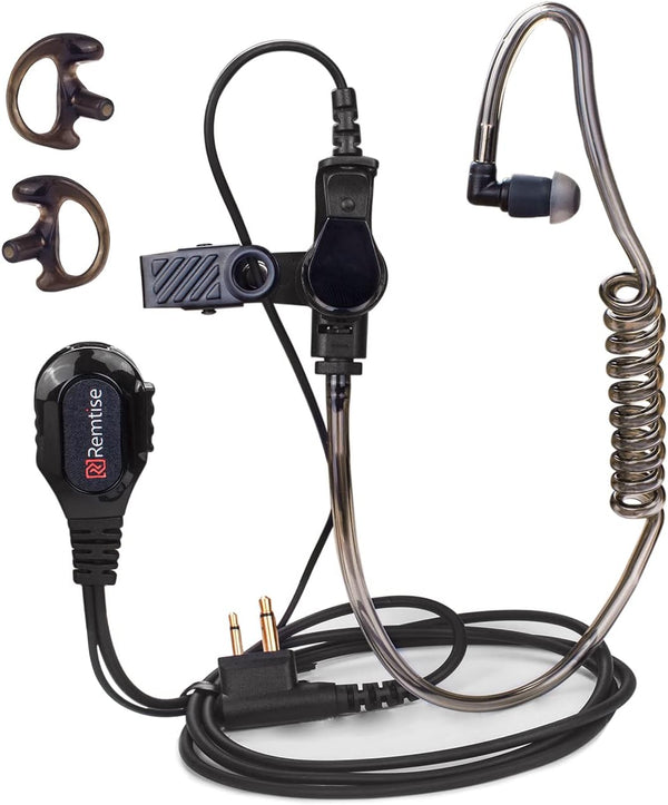 Acoustic Tube Earpiece with Mic for Motorola Walkie Talkies, Compatible with Motorola 2 Way Radios (Black)