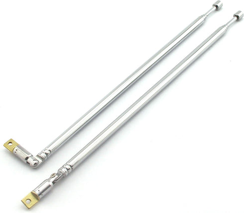 E-outstanding 1 Pair AM FM Radio Universal Antenna, 62.5cm 24.6" Length 4 Section