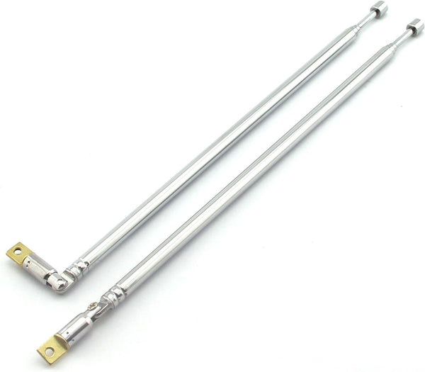 E-outstanding 1 Pair AM FM Radio Universal Antenna, 62.5cm 24.6" Length 4 Section