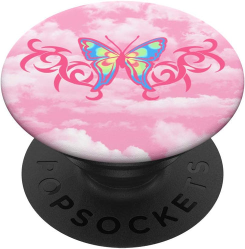 PopSockets PopGrip: Swappable Grip for Phones & Tablets - Tribal Tattoo Butterfly Pink 90's Soft Girl
