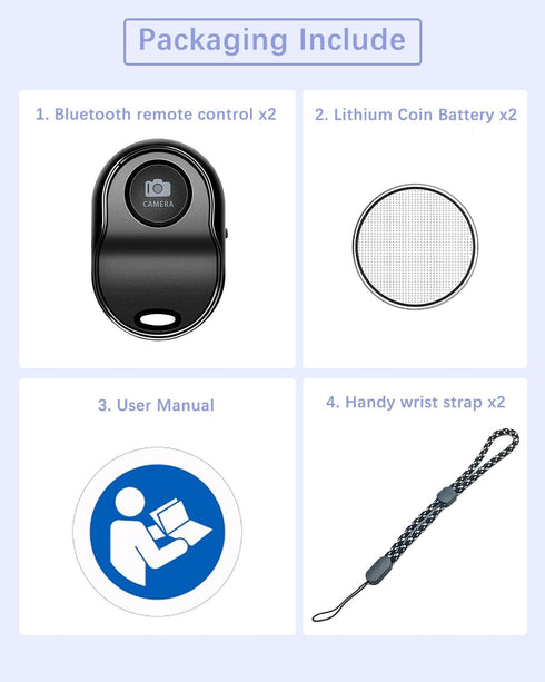 Wireless Remote for iPhone Camera, Bluetooth Remote Capture for Perfect Moments Hands-Free, Works with Smartphones and