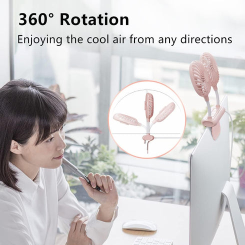 THRRLY 2 3 Monitor Fan with Rotatable Heads, Speeds, Sturdy Clamp, USB Powered Cooling Fan for Office Desk & Laptop.