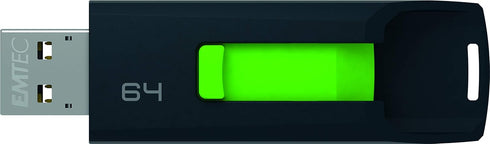 Emtec C450 Flash Drive, 64GB, Black & Green
