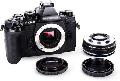 Camera Rear Lens Cap & Body Cap Cover for Olympus OM-5 OM-1 E-M10 Mark IV III E-M5 Mark III II E-M1 Mark III II E-PL9