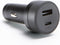 mophie 42W Dual USB-C + USB-A Car Charger, Universal AUX Compatibility, LED Indicator, Fast Charging