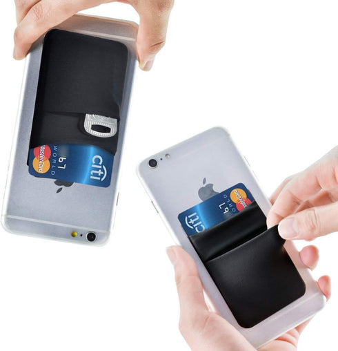 Hoblaze Phone Card Holder - Stretchy Lycra Wallet Pocket with 3M Adhesive for iPhone Samsung Galaxy, Pink.