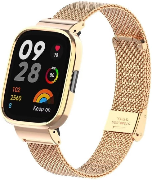 Compatible for Redmi Watch 3 Bands,Stainless Steel Metal Replacement Strap Bracelet Wristband Accessories for Xiaomi Redmi Watch 3 Smart Watch