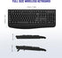 Wireless Keyboard, 2.4G Full-Sized Ergonomic Computer Keyboard with Wrist Rest for Windows, Mac OS, Laptop/PC/Desktop