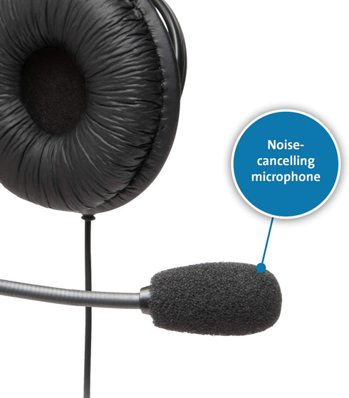 Kensington Hi-Fi Headphones with Microphone (K97603WW), Black, Universal, 3.5mm