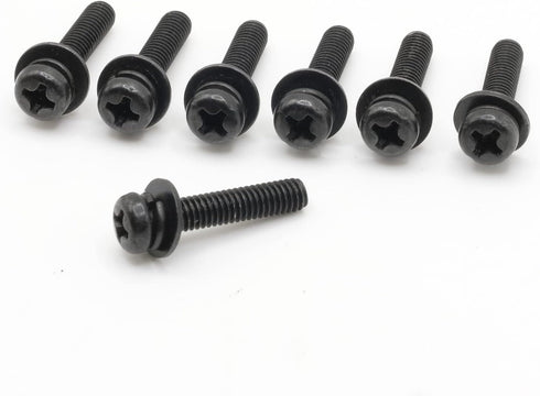 Replacement Screws, 1 Set of Metric Screws (Model RS-204014), Pan Head - Philips Drive - Black Plated (Pack of 7)