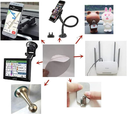 8 PCS 80mm Circular Double Side Sticker Dashboard/Windshield Pad for Suction Cup Car Phone Mount Holder, Clear