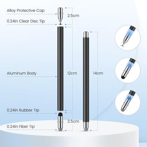 Stylus Pen for Touchscreen, 3 in 1 Magnetic iPad Stylus Pens 2Pcs High Sensitivity & Precision for Chromebook, iPad,