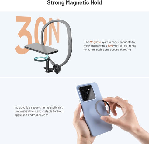 PGYTECH 360/Action 6/5 4/3/Xtra Insta360 X5 CapLock Quick Release Magnetic Neck Mount, Hand Free POV/Vlog Neck Holder