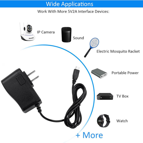 Universal 5V 2A Micro USB Power Supply Wall Charger AC/DC Adapter