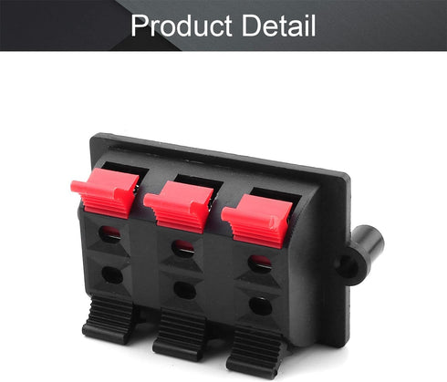 Fielect WP6-3 Speaker Spring Connection Clip, 6 Way Terminals Strip Block Jointing Clamp