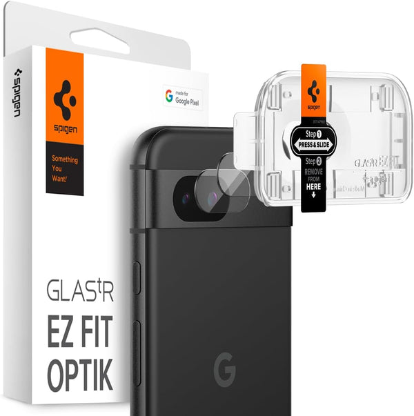 Spigen GlasTR EZ Fit Optik Camera Lens Screen Protector for Google Pixel 8a - Case Friendly - 2 Pack