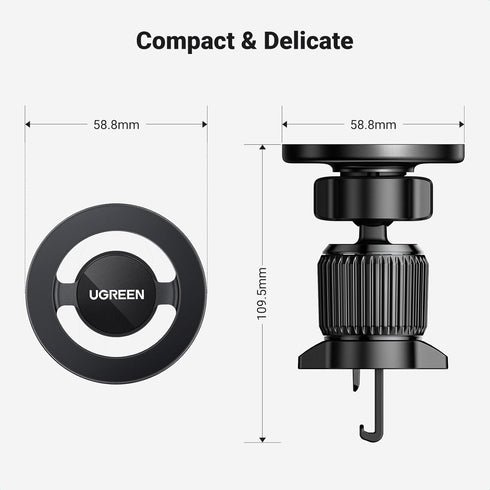 UGREEN Magnetic Car Phone Holder for MagSafe - Compatible with iPhone 15 Pro Max, Black