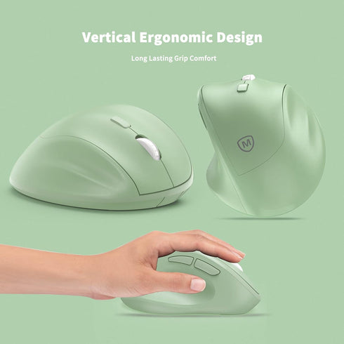 Ergonomic Wireless Mouse with USB Receiver - for PC Computer, Laptop and Desktop, Ergo Vertical Mouse with Silent