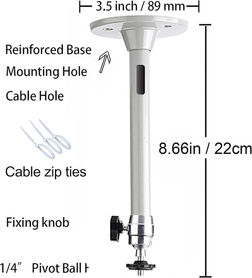 2-Be-Best 22cm 8.66in 11LBS 5KG Projector Ceiling Mount, Gray / Projector Wall Mount / Load Mount for Mini Projectors