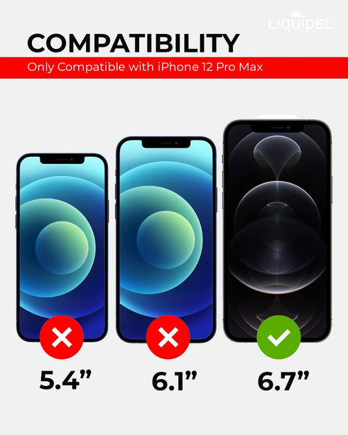 LIQUIPEL Safeguard Tempered Glass Screen Protector for Apple iPhone 12 Pro Max