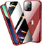 Anti-spy Screen Case for iPhone 12 Pro Max, Lock + Magnetic Adsorption, 360 Full Body Protective Cover, Red