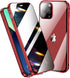 Anti-spy Screen Case for iPhone 12 Pro Max, Lock + Magnetic Adsorption, 360 Full Body Protective Cover, Red