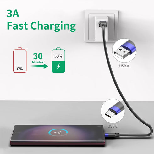 1ft Short USB C Cable for iPhone 15, 10 Pack Bulk USB A to USB C Charger Cord 12 inch, Multipack Type C Cable for Charging Station Compatible with Samsung Galaxy S24 S23 S20 S10 S9 Note 20 10 9