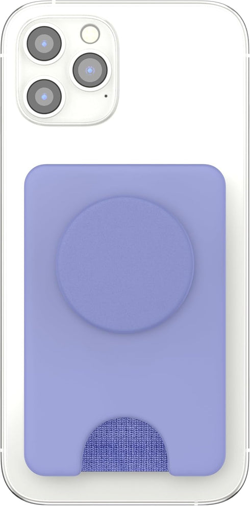 PopSockets Phone Wallet with Expanding Grip and Adapter Ring for MagSafe, Wireless Charging Compatible, Deep Periwinkle