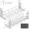 Under Desk Cable Management Tray, 15.7'' White Steel Cable Organizers, Wire Management Rack, 2 Pack