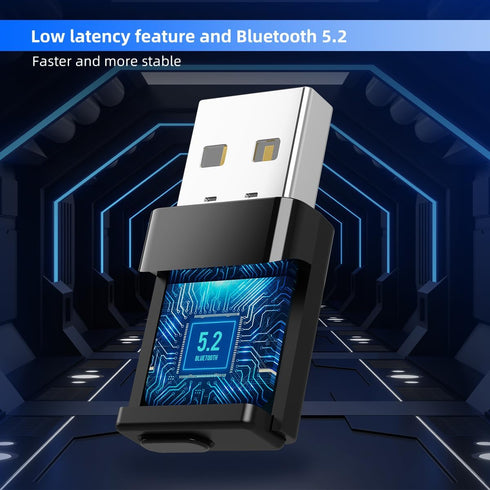 Upgrade Bluetooth Adapter for PS5, PS4, Switch, Mac, PC, Plug & Play Mini USB Audio Adapter for Gaming & Music