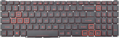Replacement Keyboard with Red Backlight, Compatible with Acer Nitro 5 AN515-45/56/57/58, Predator Helios 300