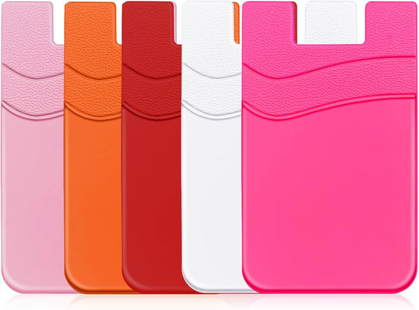 Senose Card Holder for Phone Case, Silicone Stick-on Wallet Sleeve for ID Credit Card, Compatible with All Smartphones
