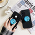 Expandible Collapsible Clear Crystal Glitter Mobile Phone Grip Stand Holder for Smartphones & Tablets (Blue Butterfly)