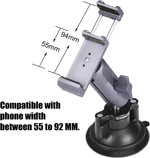 SUNWAYFOTO Universal Cellphone Auto Bracket - Suction Cup Mount for Windshield Car Window, Cell Phone Holder SPH-01