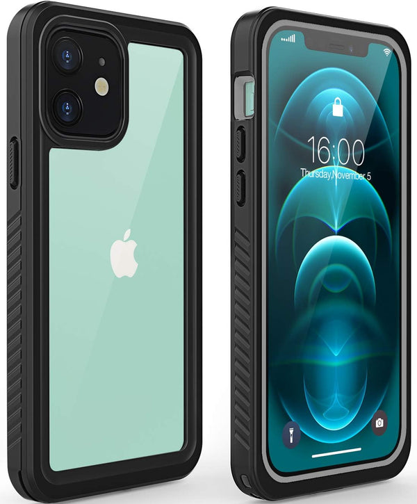 Diverbox Waterproof Case for iPhone 12, Shockproof Dustproof IP68 Full-Body Hard Case with Screen Protector