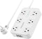 Surge Protector Power Strip - 6 Outlets, 3 USB-A, 1 USB-C, 1050J, 6FT Flat Plug Extension Cord, ETL Certified