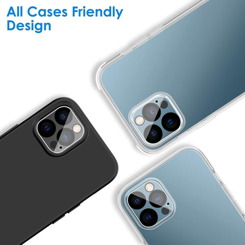 JETech 3-Pack Camera Lens Protector for iPhone 12 Pro 6.1", HD Clear, 9H Tempered Glass, Anti-Scratch, Case Friendly.