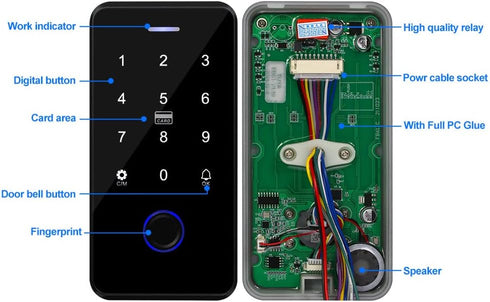 NFC Bluetooth Tuya Access Controller, IP68 Waterproof RFID Keypad Fingerprint Smart Lock System