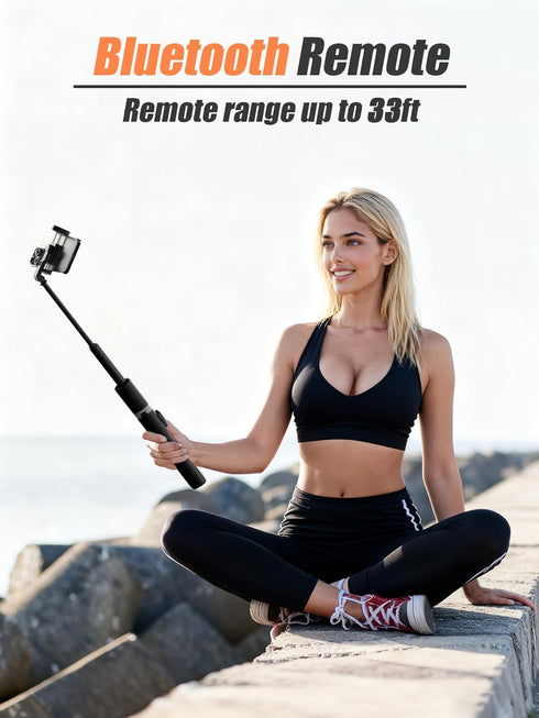 Jishane 61'' Tall Tripod for iPhone - Selfie Stick Tripod All in One Selfie Stick with Wireless Remote, Lightweight