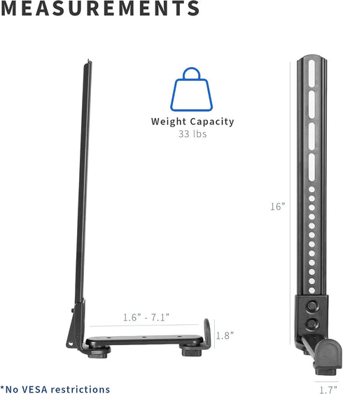 VIVO 33 lbs Mount-SPSB5 Steel Soundbar Bracket Speaker Mount with Non-Slip Base, Above or Below Wall Mounted TV, Fits