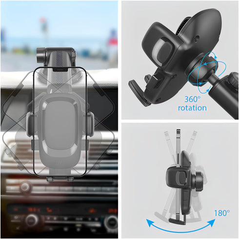 DYT Car Phone Holder Mount, Upgraded-Bumpy Roads Friendly, 3 in 1 Phone Mount for Car Dashboard Windshield Air Vent,