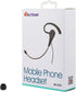 Wired Mono Single Headset Earphone with Bendable Boom Arm Mic, Adjustable Ear Angle, 15mm Driver, 3.5mm TRRS Plug