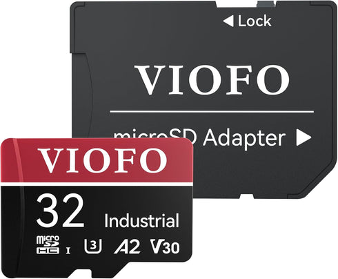 VIOFO 32GB Industrial Grade microSD Card, U3 A2 V30 High Speed Memory Card with Adapter, Support Ultra HD 4K Video Recording