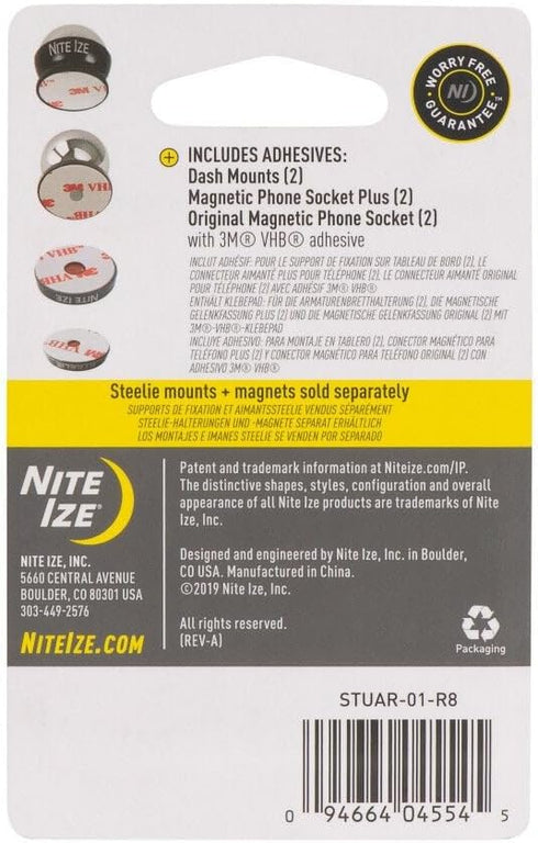Nite Ize Steelie Adhesive Replacement Kit for Dash Mounts - Universal Fit