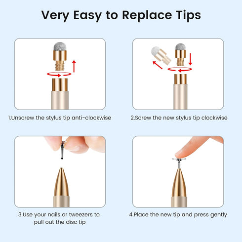 Mixoo 2 2-in-1 Universal Stylus Pen for Touchscreen iPhone iPad Android Tablet Apple Kindle Switch Chromebook Galaxy