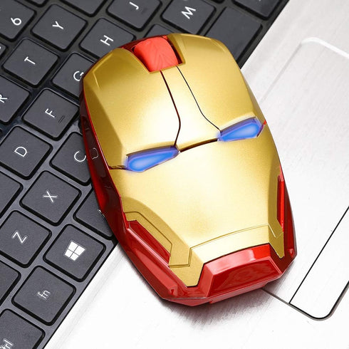 Cool Wireless Mouse, 2.4 G Portable Ergonomic Optical Ironman Wireless Mouse with USB Receiver for Notebook PC Laptop