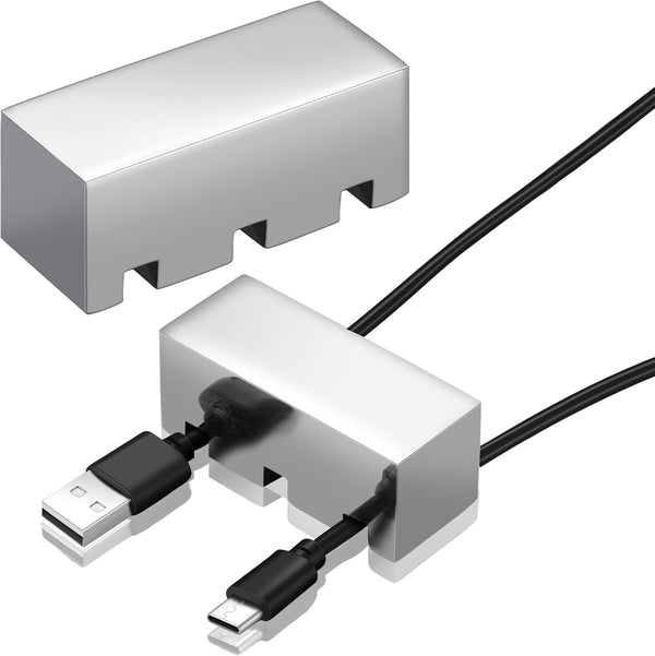 60 mm x 25 mm Cable Holder Clips, Stainless Steel Cord Organizer, Weighted Cable Management Fixture for Desk