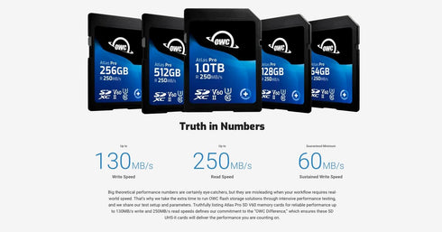 OWC Atlas Pro 128GB SDXC UHS-II V60 Media Card